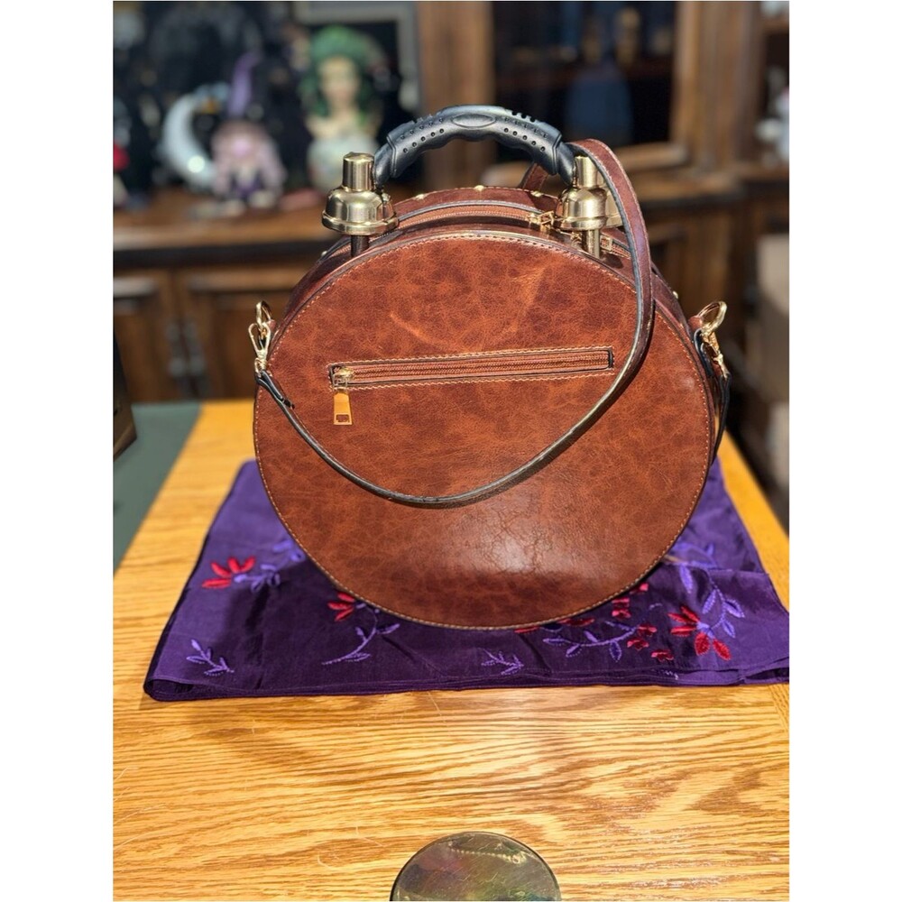 NWOT Steampunk Real Working Clock Crossbody Round Satchel Novelty Purse - Picture 2 of 2